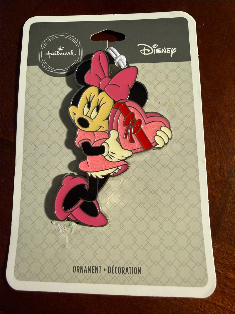 Hallmark Minnie Mouse Pink and Red Heart Gift Ornament